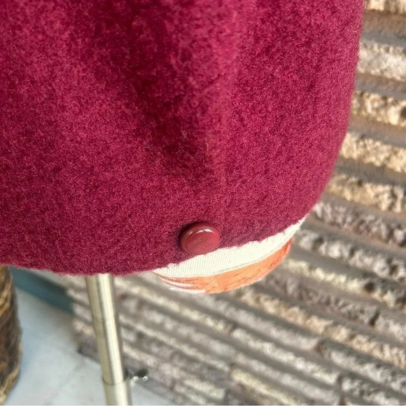 Essley Vintage 70s Japanese Cranberry Burgundy  Wool Blend Jacket - Picture 4 of 7